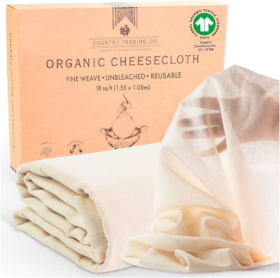 Country Trading Co Organic Muslin Cloths 1.5m x 1m Fine Cheese Cloths