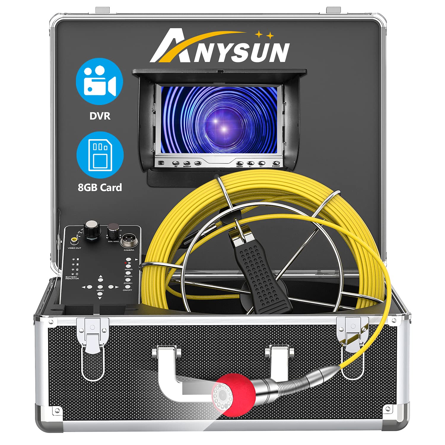 Sewer Camera,165ft Plumbing Drain Camera with DVR