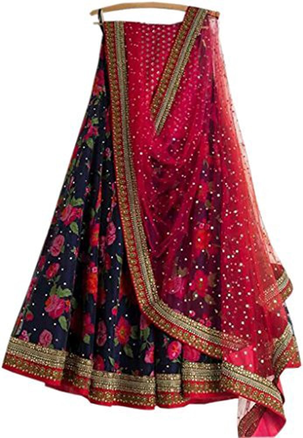 stylevilla women's silk lehenga cholis (hl_1107_multi-coloured_free size)