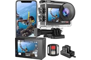 Hiicam Speed 20 Action Camera 4K 60FPS Underwater Camera, Waterproof Camera Underwater 131FT, with Stabilization Wireless Remote, 5X Zoom, 170° Wide Angle