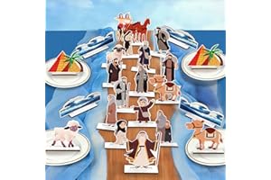 Wooden Passover Table Decorations, 23 Set Passover Centerpieces Table Decor Signs, Jewish Pesach Decorations with Base for Fe