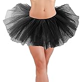 Lanzom Tutus for Women Adult Tutu Skirts Costumes 4 Layered Womens Tutu Skirts for Girls Teens Halloween Ballet(Z-Black)