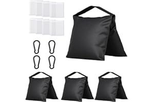 Haboke 4-Pack Heavy Duty Sandbags,Multi-Use Stability for Photography Backdrop Stands Tripods Canopies Tents & Outdoor Gear,Reinforced Design + 4 Clips