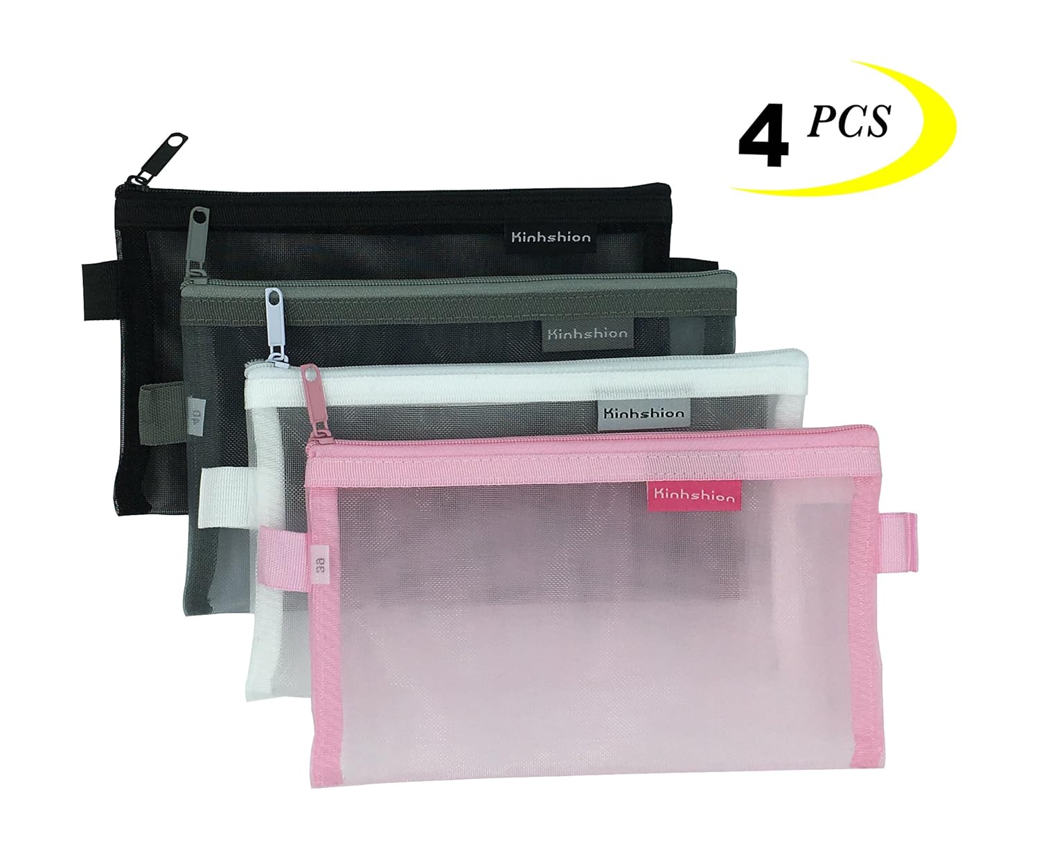 Zipper Pouch 4 PCS Mesh Zipper Bags Clear Zipper Pouch Small Organizer