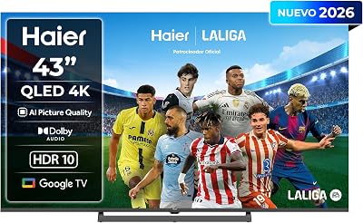 H6 QLED 4K 43" 43H6GUX, Smart TV con Google TV, Dolby Audio, HDR10, AI Picture Quality, Bluetooth 5.1, USB 2.0 x 2, DBX TV, HDMI 2.1 x 4 [2026]