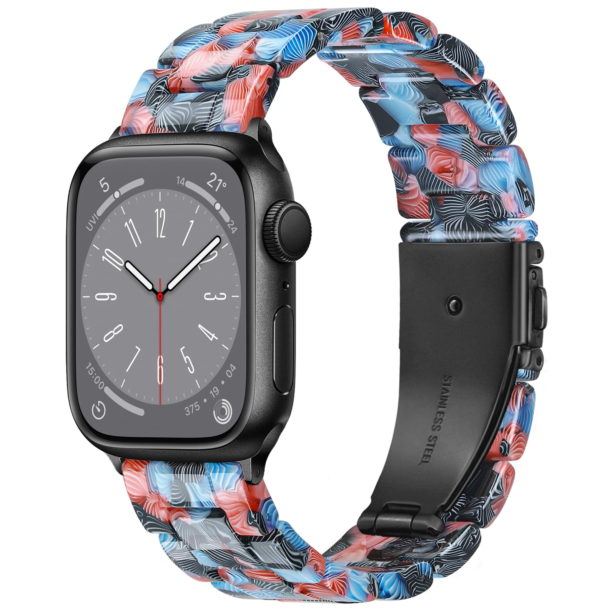 Compatible With Apple Watch Band 38mm 40mm 41mm 42mm 44mm 45mm 46mm 49mm Lightweight Resin For iwatch Ultra 3 2 1 Series 11 10 9 8 7 6 5 4 3 2 1 Apple Watch Bands for Women Men (Forest Queen)