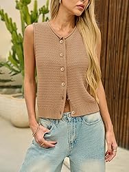 Sweater Vest for Women 2025 Sleeveless Knitted Vest