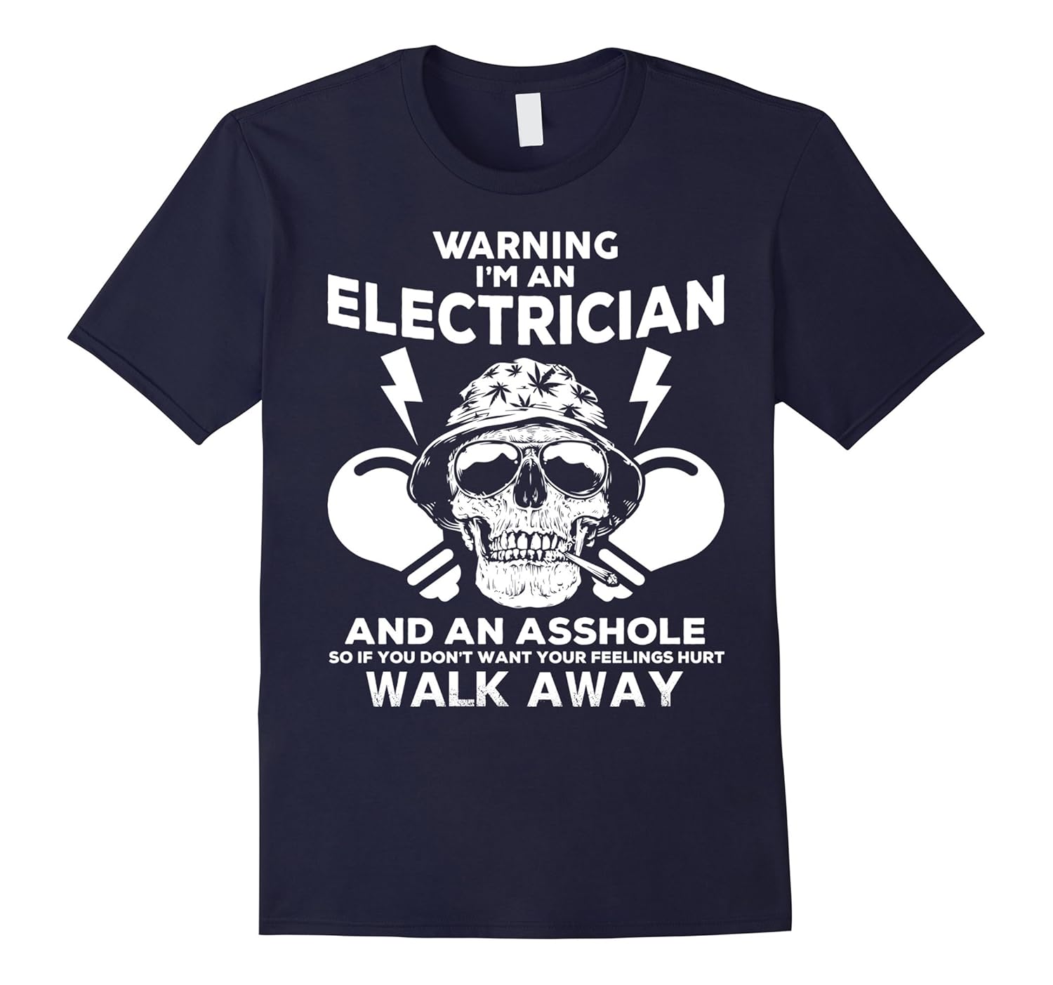 Mens Electrician T-Shirt Skull Graphic Tee Electrician Apparel-Rose