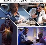 Luxjet 3 Color Neck Reading Light USB Rechargeable for Knitting Crochet Dark view 5