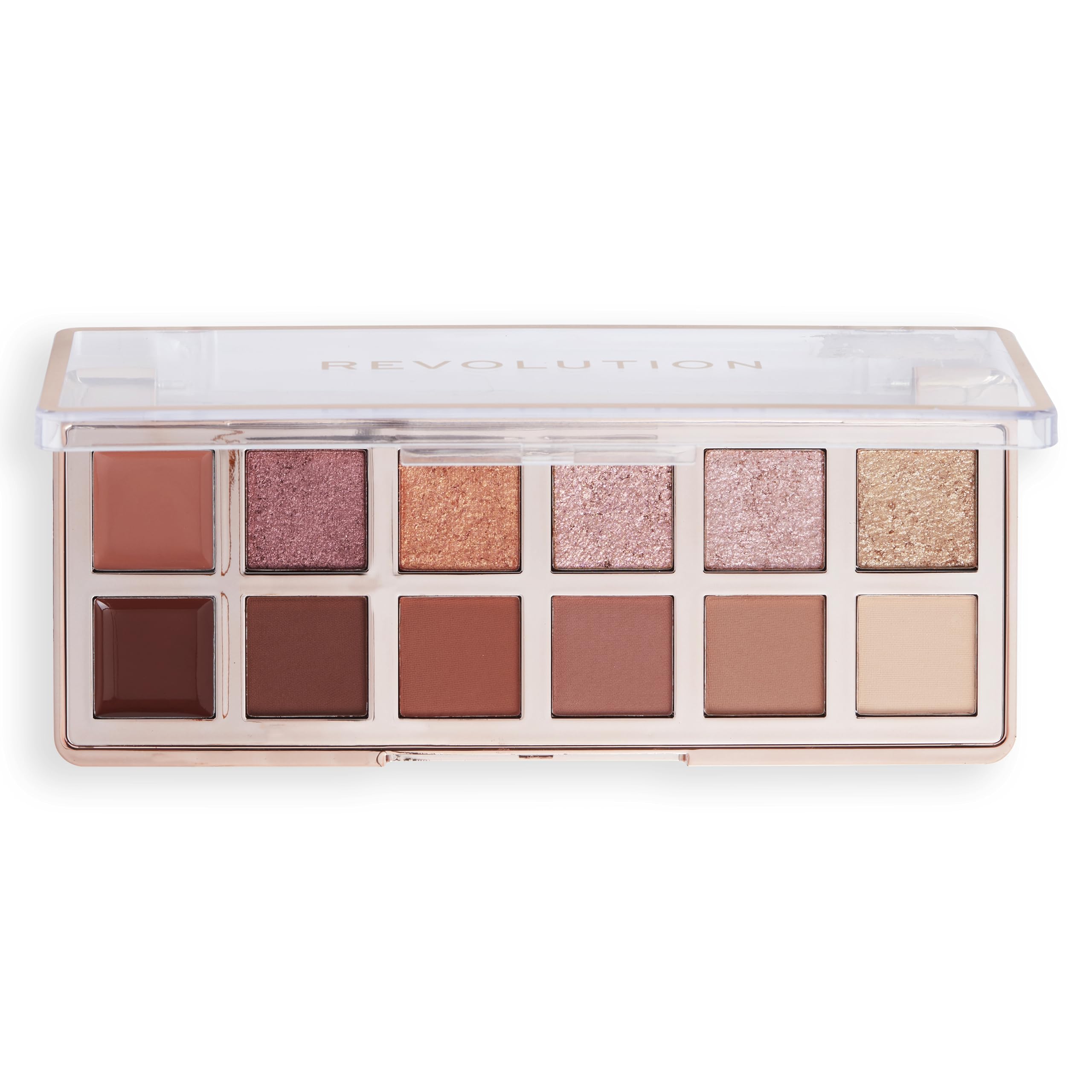 Makeup Revolution, The True Icon Bronze Eyeshadow Palette, Cream, Matte & Shimmer Finishes, 12 Blendable Shades