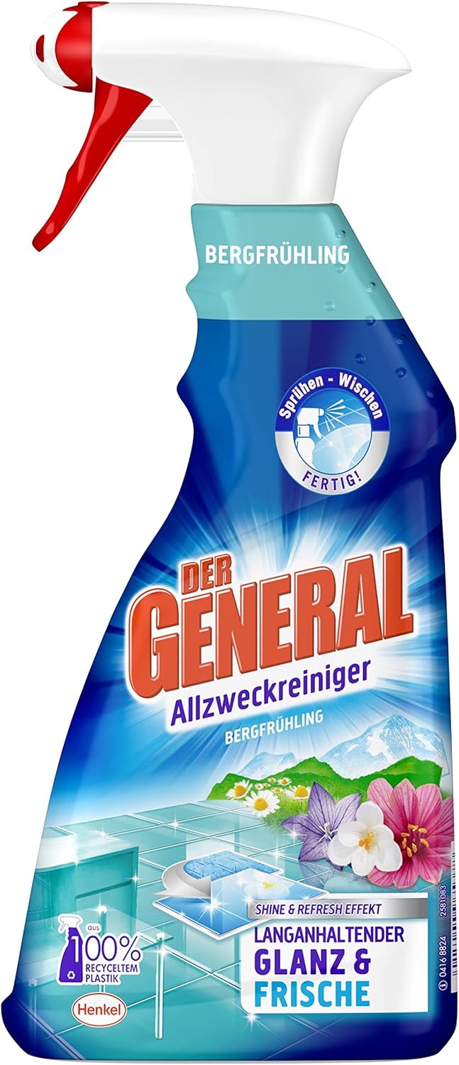 Der General Universal Bergfrühling, Allzweckreiniger Spray für hygienische Sauberkeit 5er Pack (5 x 500 ml)