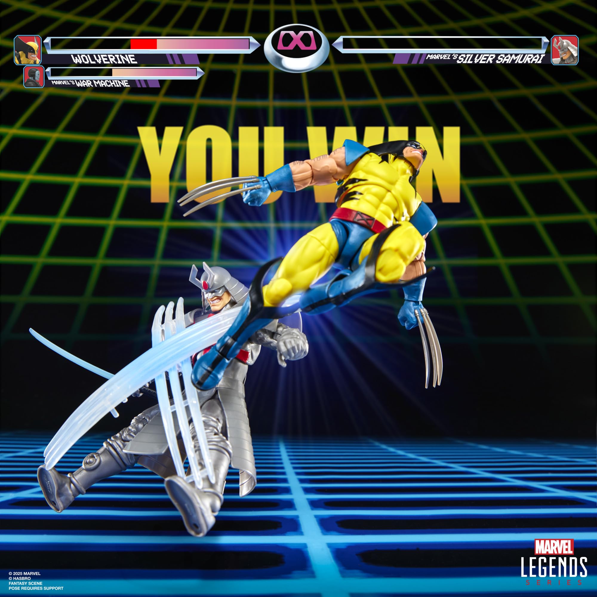 Marvel Legends Series Gamerverse Wolverine vs Marvel's Silver Samurai, Retro Video Game -Inspired Collectible 6-Inch Action Figures