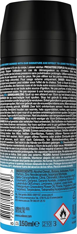 Desodorante en Aerosol para Hombre Bodyspray Ice Chill 150ml - Pack de 6