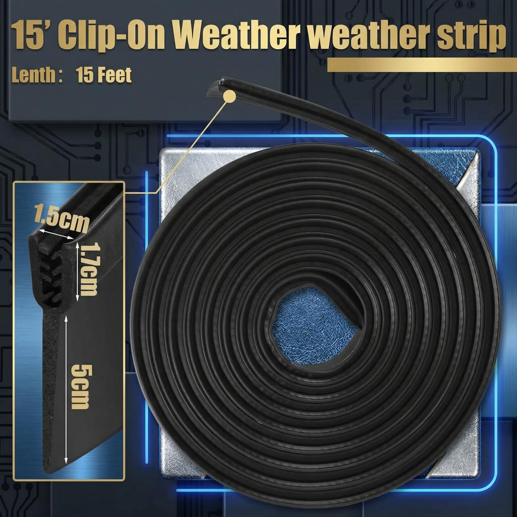 Condition photo showing New/Like New for tallew 2.6 inch rv slide out seal black clip rubber seal wiper, camper slideout weather stripping rv door window channel mounts for truck seam protecting replacement trim(15 ft)