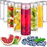 Uiifan 8 Pcs Wide Mouth Glass Water Bottle with Lids 16 oz Reusable Juice Bottles Leakproof Glass Containers for Liquids Portable Drinking Jars for Smoothies Cold Brew Juices Storage