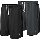 NY Threads Mens Athletic Shorts 2 Pack Quick Dry Lightweight Running Workout Gym Shorts with Pockets