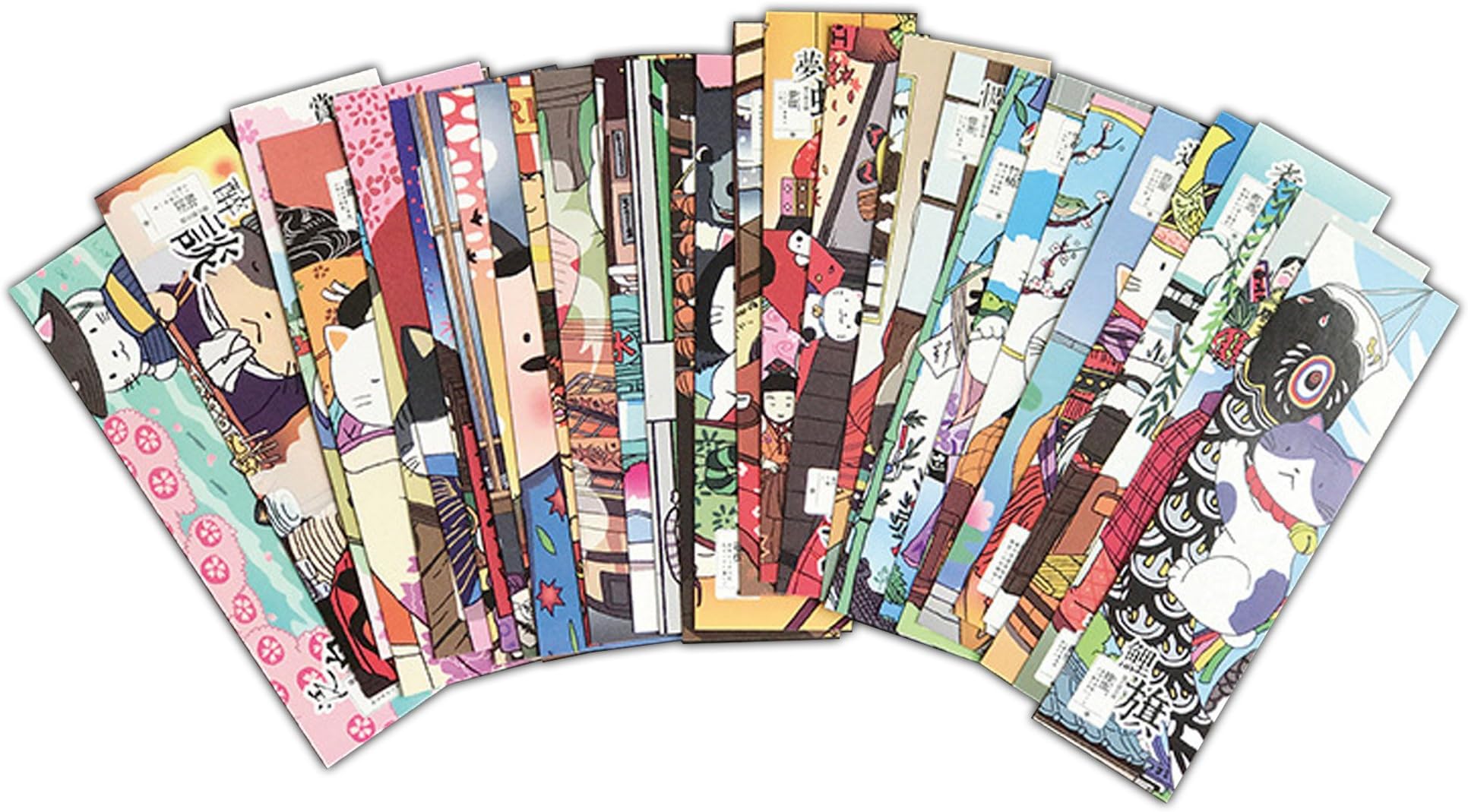 Cat Theme Japanese Style Colorful Bookmarks, 30 PCS