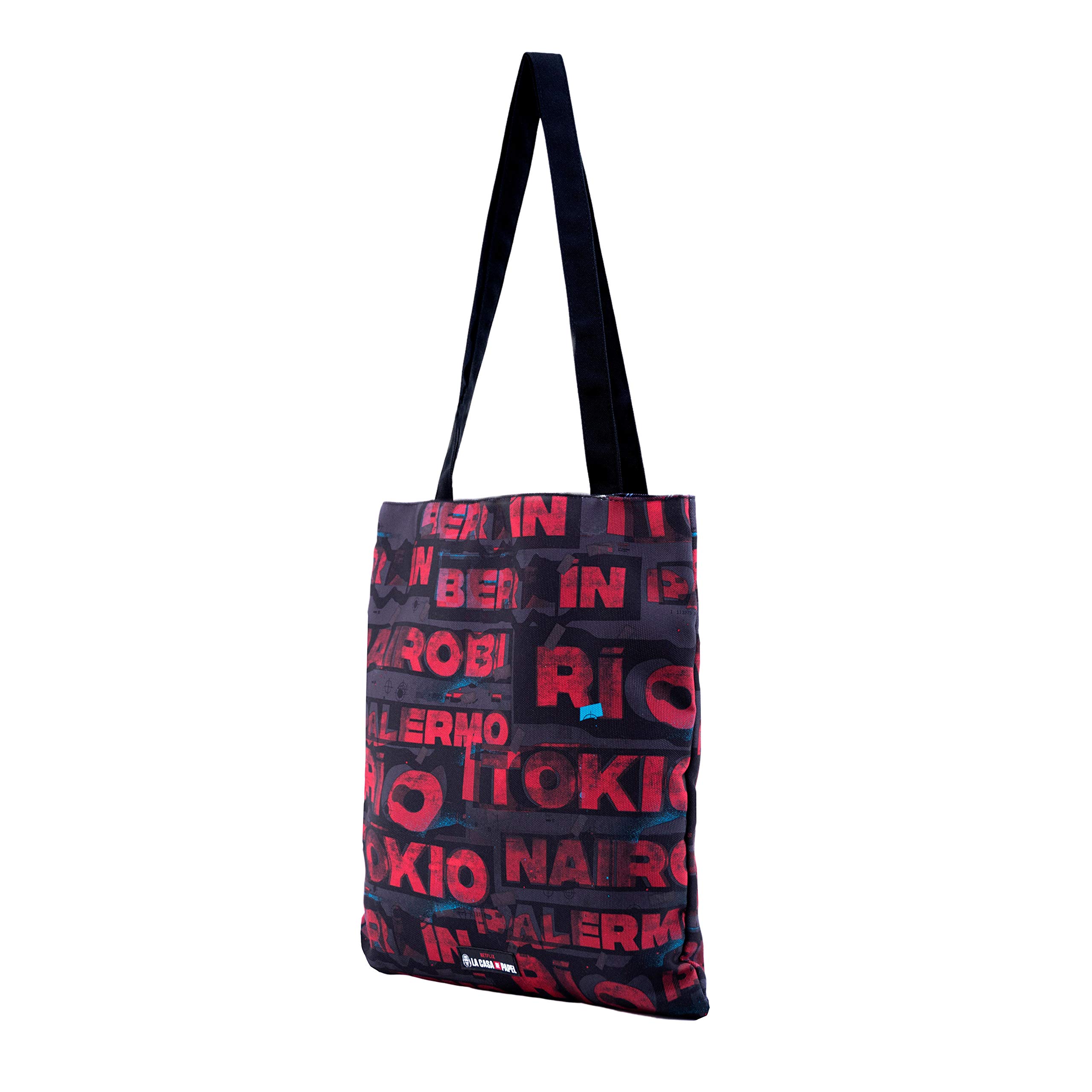 Money Heist Cities-Shopping Bag, Red, 33 x 40 cm