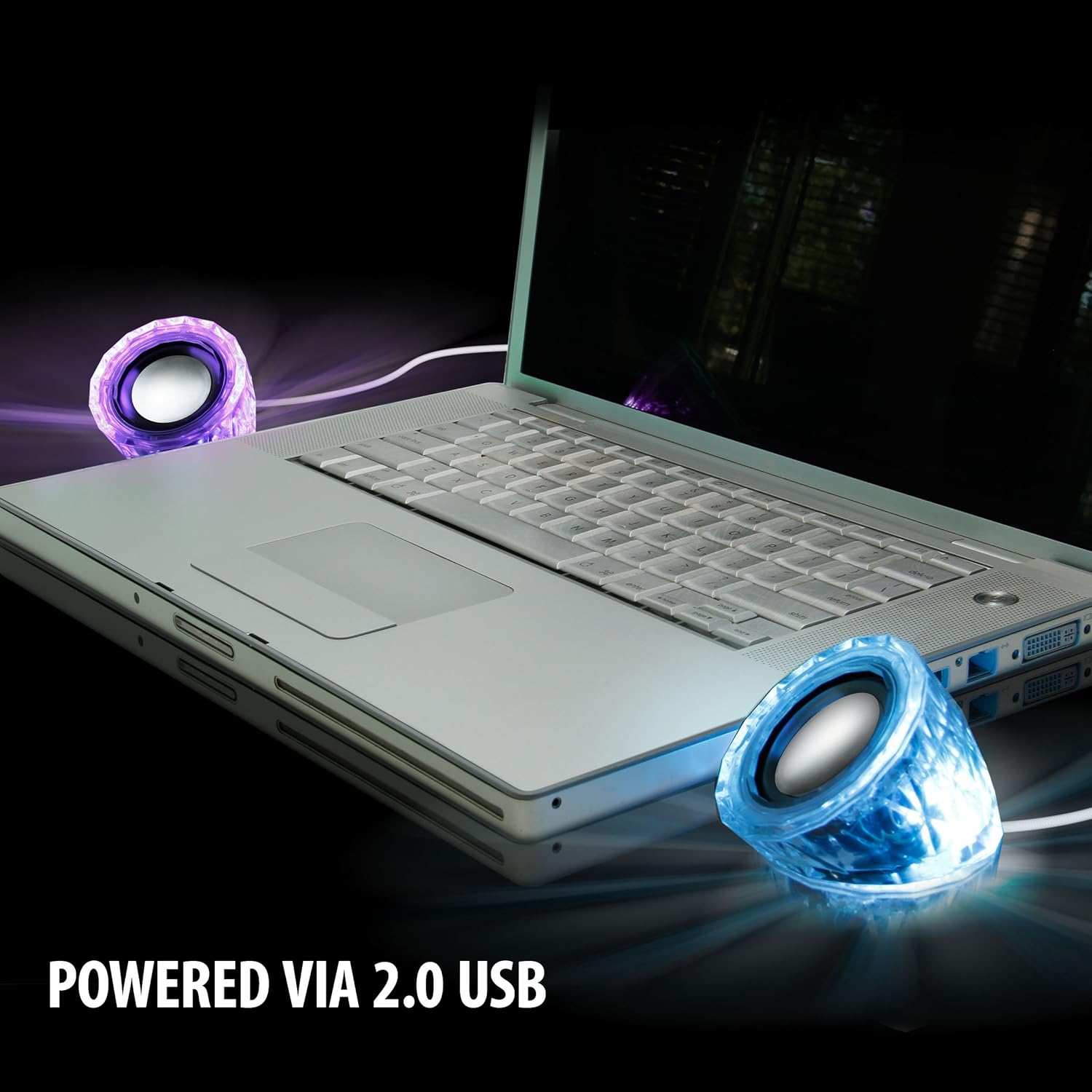 ColorChanging Lighting GOgroove Mini USB Powered Computer Speakers