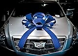 CarBowz Big Blue Velvet Car Bow, Giant 30" Bow, Non