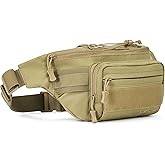 AMHEH 3.5L Tactical Fanny Pack for Men – Spacious Anti-Theft Waist Bag with Hidden Pocket for Urban Commute & Day Hikes, Fits 28"-50" (Tan)