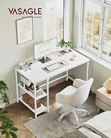 VASAGLE Computer Desk Maple White LWD047W44 Steel Frame 120x60 view 2