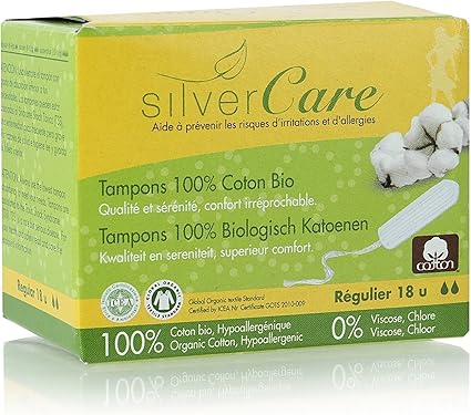 Tampón Regular sin aplicador - 100% algodón Bio - SilverCare: Amazon.es: Belleza