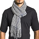 Alpine Swiss Mens Scarf Soft Knit Winter Scarves Plaid Striped or Solid Neck Covering Long Warm Stylish