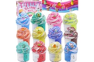Slime for kids, 12 Pcs Butter Slime Kit Cloud Slime Fluffy Slime for Girls Ages 8-12 Boys Slime Party Favors for Kids Gifts C