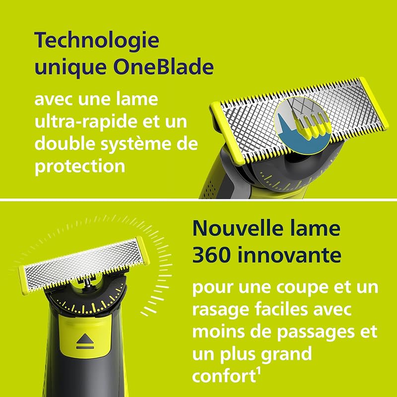 OneBlade 360 Authentic Barber, Electric Facial & Body Shaver & Trimmer, 3x 360 Blades, 3x Fledgling Beard Comb (1.3.5"), 1x Body Kit, QP2824/31