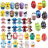 Mbarbs Random Tumbler Wobbler Toys | Stress Relief 45PCS Mini Colorful Roly-Poly Wobbling Toy | Cartoon Miniature Figures Self-righting Doll Small Desktop Toy | Tumbler Early Education Toys for Adult