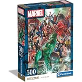 Clementoni Jigsaw Puzzle Marvel The Avengers 500 Pieces - Poster Included, Puzzle for Adults 14-99 Years, Gift for Men/Women, Super Hero, Made in Italy, 35546