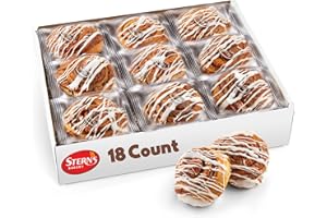 STERN'S BAKERY Cinnamon Rolls with White Icing | [18] Cinnamon Buns Individually Wrapped | Great Breakfast Pastry, Back to School Snacks | Kosher, Dairy Free & Nut Free | Stern’s Bakery