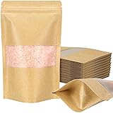 Blisstime Stand Up Pouches, 50 Pack Kraft Paper Zip