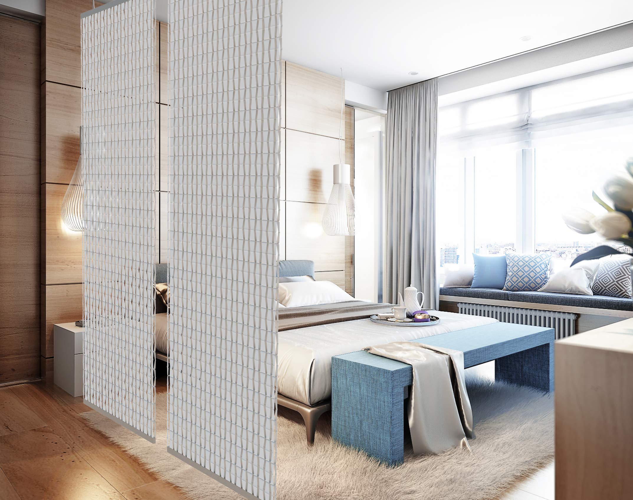 YourCasa - Hanging Room Divider [Design Element] Eye-catching and Decoration in Any Room | Divider is Translucent - Room Divider 118 x 240 cm - Screen Provides Privacy Protection - Multifunctional