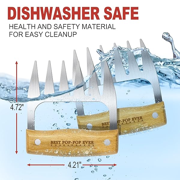 POP POP GIFTS, POPPOP FATHERS DAY MEAT CLAW GIFTS FROM GRANDKIDS, MEAT SHREDDER CLAWS FOR PORK, CHICKEN BBQ SMOKER ACCESSORIES, POPS BIRTHDAY GIFT FOR OUTDOOR INDOOR COOKING CHRISTMAS NEW YEAR PARTY