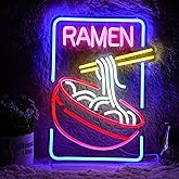 Ramen Neon Sign Noodle Led Neon Lights for Wall Decor Neon Ramen Light up Sign Powered by USB Multi colored Neon Lights for Restaurant Ramen Shop Window（16.5’’X12’’）