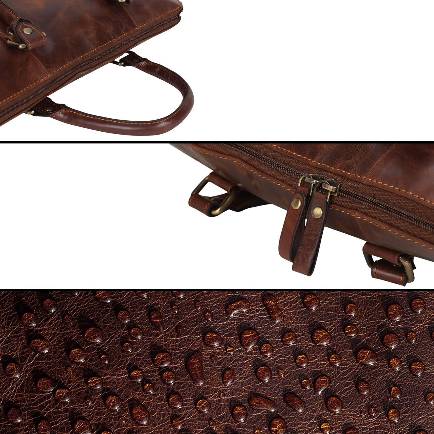 Pitaara Genuine Leather Women's Laptop Bag For Laptops Size 14" (Brown): Shoes