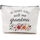 DILSJ Grandma Gifts Makeup Bag, Grandma Gifts For Christmas From Grandson Grandkids Cosmetic Bags For Women, Grandmother Gift Zipper Makeup Pouch Travel Organizer Toiletry Bag