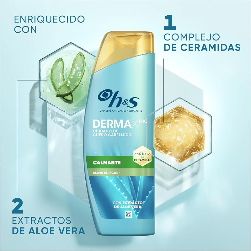 H&s dermaxpro shampoo calmante anticaspa para couro cabeludo seco e com coceira – clinicamente testado e dermatologicamente testado, 300ml x6 — foto 4 de 6