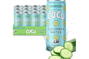 CUCU Cucumber Water – Natural Hydration from Cucumbers with Vitamin C, Electrolytes & Antioxidants – No Sugar Added, Non-GMO – 12 Pack, 11 fl oz Cans