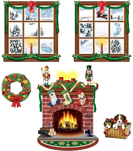 Foglio Decorativo Beistle Snowy Christmas Insta View, 91x152 Cm, Per Finestra E Parete, Tema Invernale