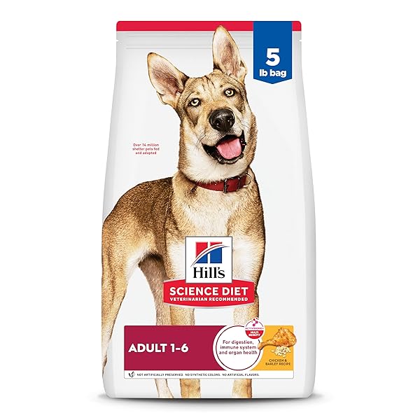 HILL’S SCIENCE DIET ADULT 1-6 DRY DOG FOOD, CHICKEN & BARLEY, 5 LB. BAG