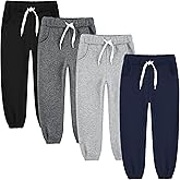 Avsead 4 Pack Toddler and Kids Boys Sweatpants Joggers Cotton Active Soft Joggers Pants with Functional Drawstring 2-14Y