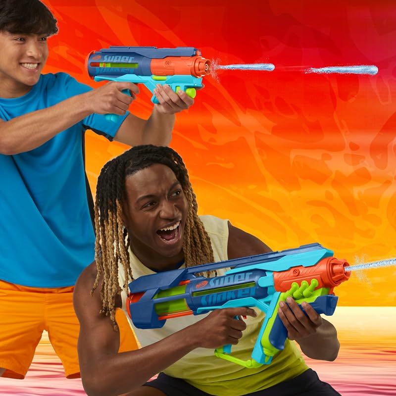 Hasbro Nerf Super Soaker Power Drench, Blaster Giocattolo ad Acqua, per Bambini e Bambine dagli 8 Anni in Su, Riempimento Facile e Veloce, Blu, Arancio e Celeste