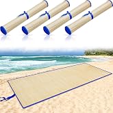 Qunclay Straw Beach Mat with Trim | Woven Waterproof Non Slip, Foldable Lightweight, for Sunbathing, Picnic, Camping, Sunbathing, Floor, Yoga