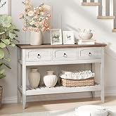 Maupvit 47.2" Farmhouse Console Table with 2 Drawers, Entryway Sofa Table | Narrow Console Table with Storage Shelves, Entryway Table for Behind Couch, for Hallway, Foyer, Living Room