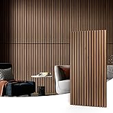 Art3d 2 Wood Slat Acoustic Panels for Wall and Ceiling - 3D Fluted Sound Absorbing Panel with Wood Finish - Walnut