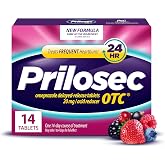 Prilosec OTC, Omeprazole Delayed Release 20mg, Acid Reducer, Treats Frequent Heartburn for 24 Hour Relief, All Day, All Night*, Heartburn Medicine, 20mg, Wildberry Flavor, 14 Tablets