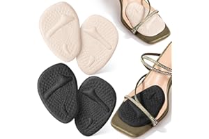 DR JK Dr. JK- Ball of Foot Cushions, 2 Pairs, Black & Beige, Metatarsal Pads Women, Heel Pads for Shoes Women, Ball of Foot Cushions